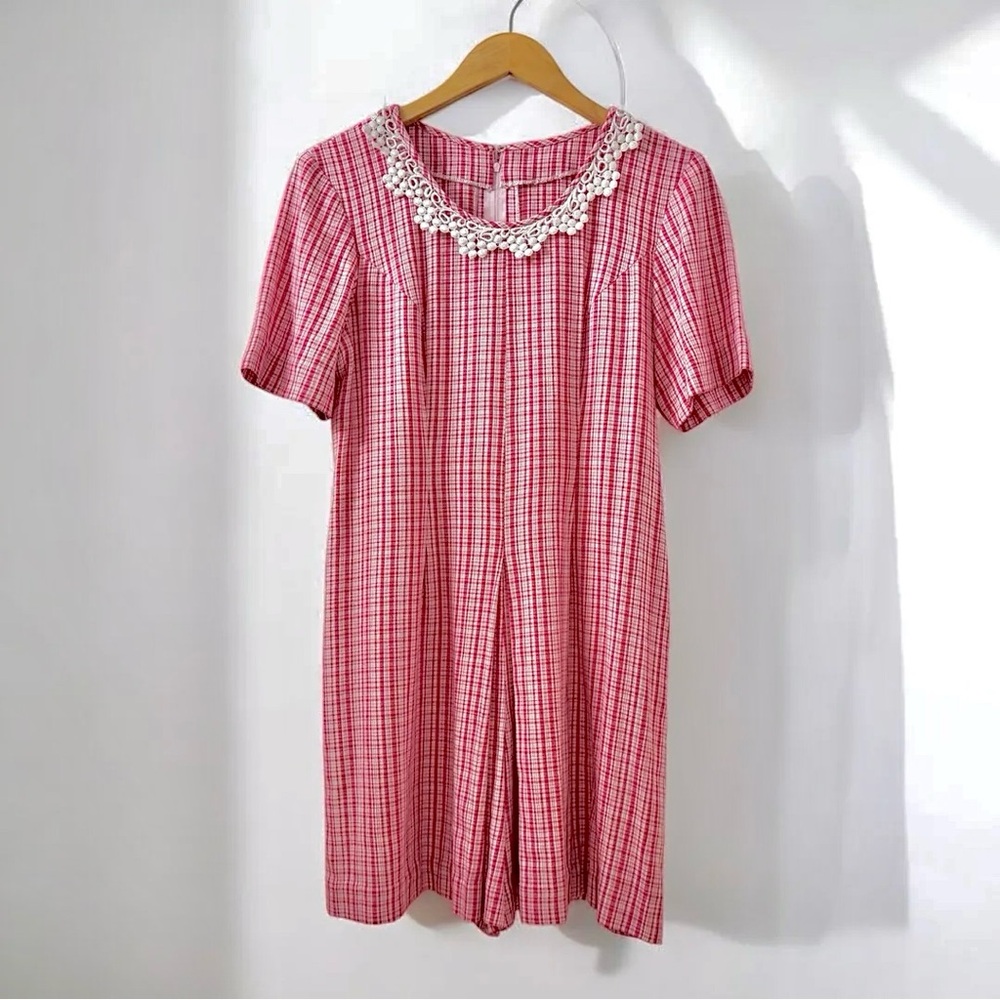 vintage plaid romper